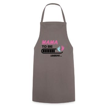 future maman. Patienter cadeau naissance - Tablier de cuisine - gris - Devant - AI Model Male 185 dark (185cm)