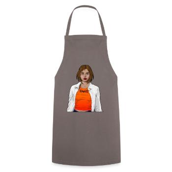Jolie femme avec chemise sans cadre - Tablier de cuisine - gris - Devant - AI Model Male 185 dark (185cm)