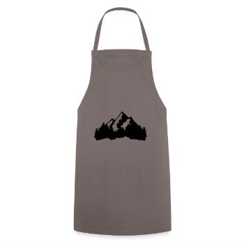 Berge und Wald - Kochschürze - Grau - Vorne - AI Model Male 185 dark (185cm)