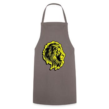 Lion's head symbol lion - Cooking Apron - grey - Front - AI Model Male 185 dark (185cm)