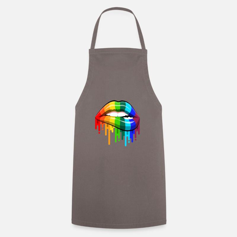 Rainbow lips - Cooking Apron - grey