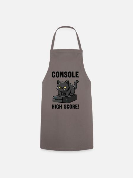Konsolen-Highscore-Chat-Gamer-Spiele - Kochschürze - Grau