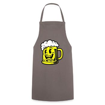 Bier Lustig Comic - Kochschürze - Grau - Vorne - AI Model Male 185 dark (185cm)