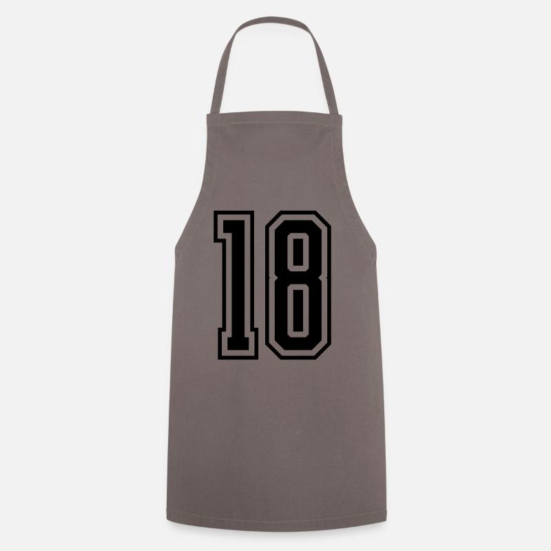 18 Number number - Cooking Apron - grey
