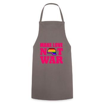 Make love not war - Cooking Apron - grey - Front - AI Model Male 185 dark (185cm)