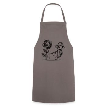 Well maintained 40 years - Cooking Apron - grey - Front - AI Model Male 185 dark (185cm)
