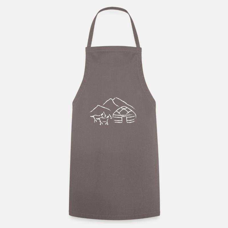 Yourte design blanc - Tablier de cuisine - gris