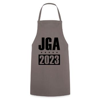Jga 2023 Junggesellenabschied - Kochschürze - Grau - Vorne - AI Model Male 185 dark (185cm)