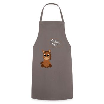 ! Einfach NÖ Grafik Spruch mit Pony - Kochschürze - Grau - Vorne - AI Model Male 185 dark (185cm)