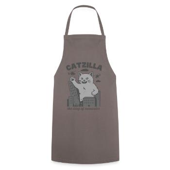 Catzilla Roi de Miaoul - Tablier de cuisine - gris - Devant - AI Model Male 185 dark (185cm)
