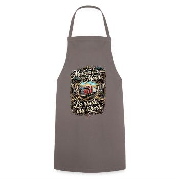 Routier chauffeur poids lourd camion route vintage - Tablier de cuisine - gris - Devant - AI Model Male 185 dark (185cm)