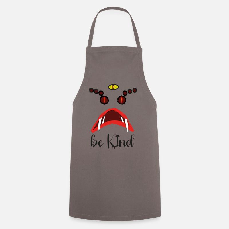 Be Kind – Creepy Red Eyes Horror Design - Cooking Apron - grey