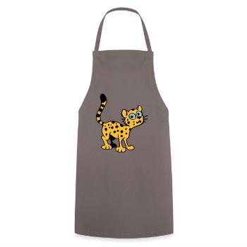 Baby Leopard - Cooking Apron - grey - Front - AI Model Male 185 dark (185cm)