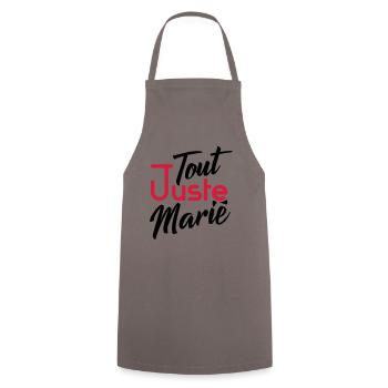 tout juste marié - homme - Tablier de cuisine - gris - Devant - AI Model Male 185 dark (185cm)