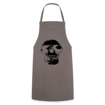 Totenkopf - Kochschürze - Grau - Vorne - AI Model Male 185 dark (185cm)