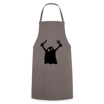 Hungry Ghost - Cooking Apron - grey - Front - AI Model Male 185 dark (185cm)