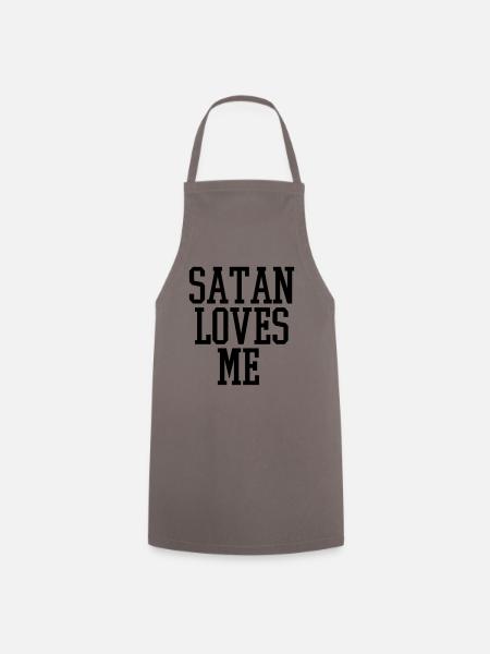 satan loves me - Kochschürze - Grau