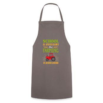 L'agriculture est plus importante que le cadeau pour les enfants des fermiers de l'école - Tablier de cuisine - gris - Devant - AI Model Male 185 dark (185cm)