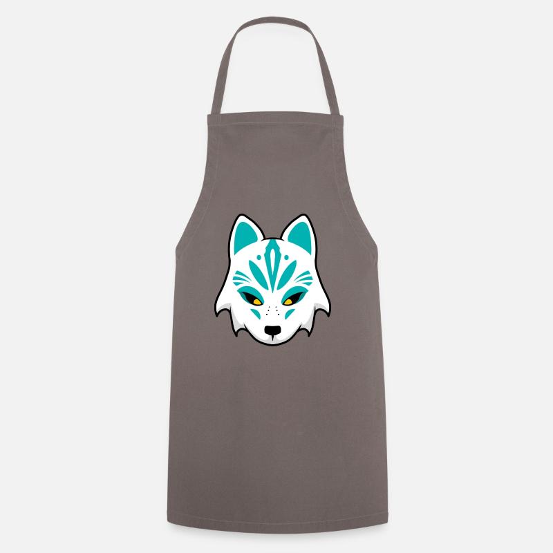 Kitsune Masque bleu - Tablier de cuisine - gris