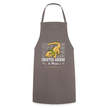 Geckos huppés et musique, musiciens drôles, - Tablier de cuisine - gris - Devant - AI Model Male 185 dark (185cm)