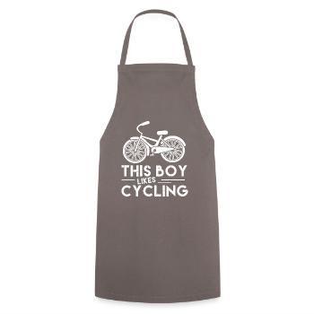 Boy Likes Cycling Cardio Racing Bike - Cooking Apron - grey - Front - AI Model Male 185 dark (185cm)