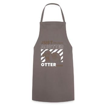 Anotter Otter Ironic Cute Sea Otter Wild Animal - Cooking Apron - grey - Front - AI Model Male 185 dark (185cm)