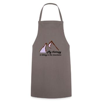 My therapy is hiking in the mountains gift - Cooking Apron - grey - Front - AI Model Male 185 dark (185cm)