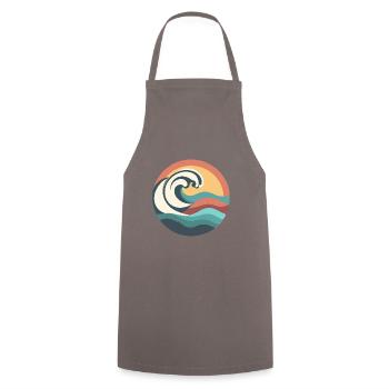 Super Wave Surfing, Water Sports, Surfing Ocean - Cooking Apron - grey - Front - AI Model Male 185 dark (185cm)