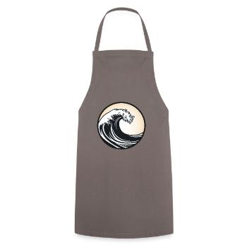 Surfer Geschenk, Surf Fan, große Welle - Kochschürze - Grau - Vorne - AI Model Male 185 dark (185cm)