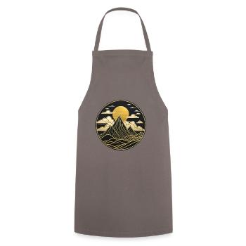 paysage style chinois, logo paysage oriental - Tablier de cuisine - gris - Devant - AI Model Male 185 dark (185cm)