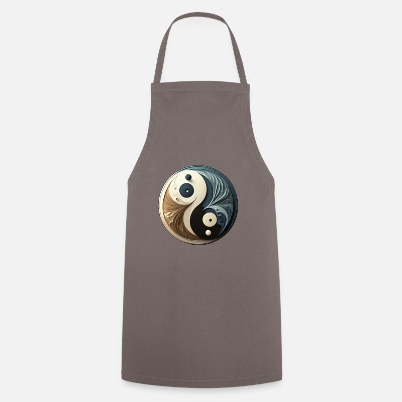 yin yang abstrait - symbole chinois - équilibre - Tablier de cuisine - gris
