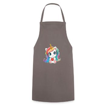 licorne et cœur - bébé licorne, idée cadeau enfant - Tablier de cuisine - gris - Devant - AI Model Male 185 dark (185cm)