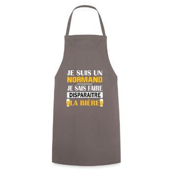 Maillot normand normandie bière humoristique apéro - Tablier de cuisine - gris - Devant - AI Model Male 185 dark (185cm)