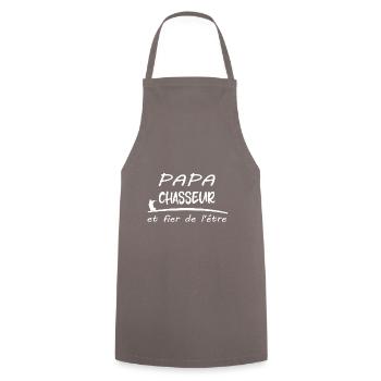 papa chasseur et fier de l'être t-shirt homme - Tablier de cuisine - gris - Devant - AI Model Male 185 dark (185cm)