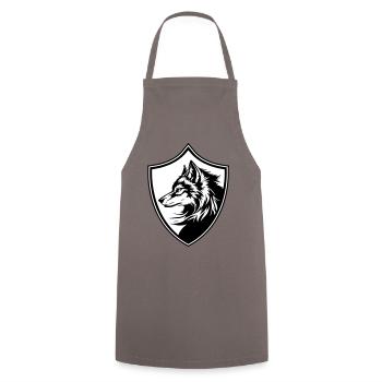 Silhouette des armoiries du loup - Tablier de cuisine - gris - Devant - AI Model Male 185 dark (185cm)