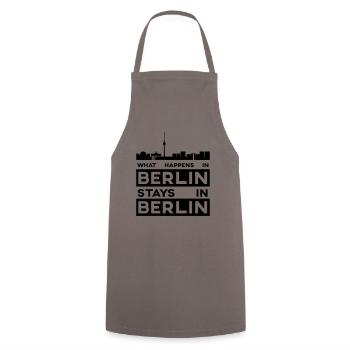 What Happens in Berlin Stays in Berlin - Cooking Apron - grey - Front - AI Model Male 185 dark (185cm)