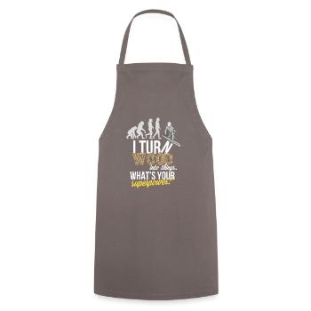 Woodworker - I turn wood into things. What's your - Cooking Apron - grey - Front - AI Model Male 185 dark (185cm)
