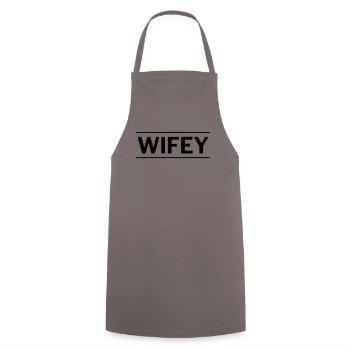 Wifey - Cooking Apron - grey - Front - AI Model Male 185 dark (185cm)