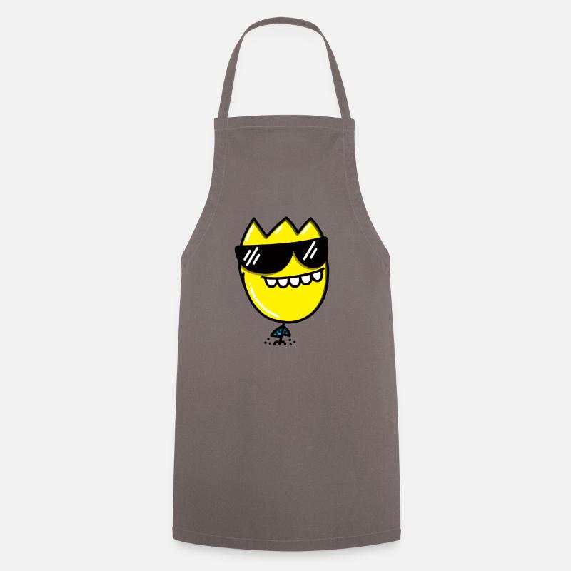 Fleur avec lunettes de soleil - Tablier de cuisine - gris