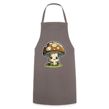 Drôle de champignon de dessin animé - Tablier de cuisine - gris - Devant - AI Model Male 185 dark (185cm)
