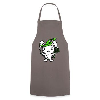 Bunny Arrow Bow Feather Hat Medieval Archer - Cooking Apron - grey - Front - AI Model Male 185 dark (185cm)