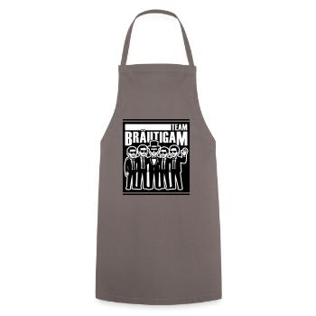 Groom Team Party Bachelor Party - Cooking Apron - grey - Front - AI Model Male 185 dark (185cm)