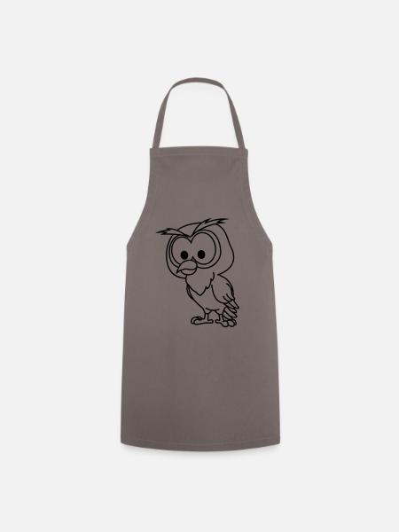Hibou Comic Animal - Tablier de cuisine - gris