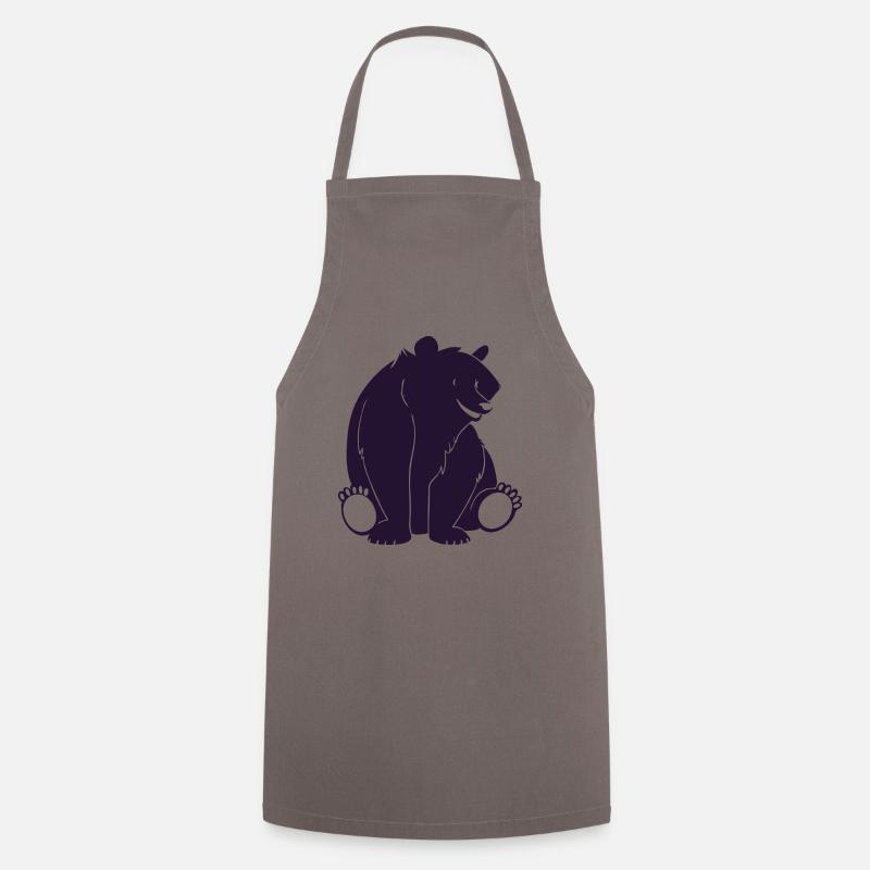 Brown bear - Cooking Apron - grey