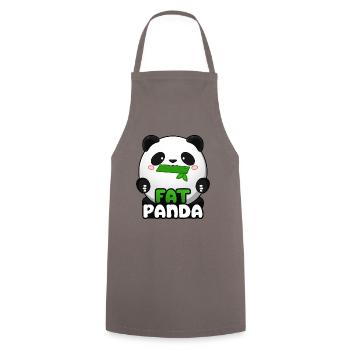 Fat Panda mit Bambus - Pandabär Cute Kawaii ^_^ - Kochschürze - Grau - Vorne - AI Model Male 185 dark (185cm)