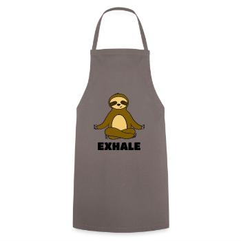 Yoga Paresseux, Expiration, Yoga - Tablier de cuisine - gris - Devant - AI Model Male 185 dark (185cm)