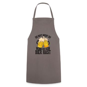 Du bist Nicht Du wenn du kein Bier hast - Bier - S - Kochschürze - Grau - Vorne - AI Model Male 185 dark (185cm)