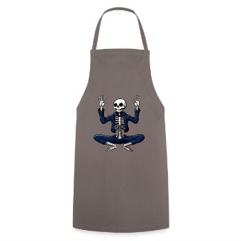 Skeletons Yoga Blue - Cooking Apron - grey - Front - AI Model Male 185 dark (185cm)