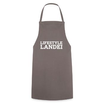 Lifestysle Landei Typo neg - Kochschürze - Grau - Vorne - AI Model Male 185 dark (185cm)