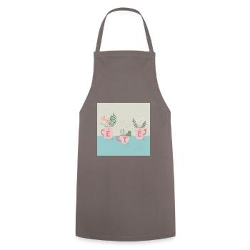 Fleurs d'été - Kochschürze - Grau - Vorne - AI Model Male 185 dark (185cm)